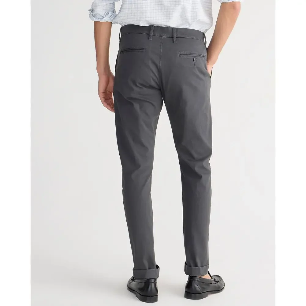 New J.Crew Always 484 Men Slim fit stretch chino pant Gray Size 44x34 - Picture 4 of 13